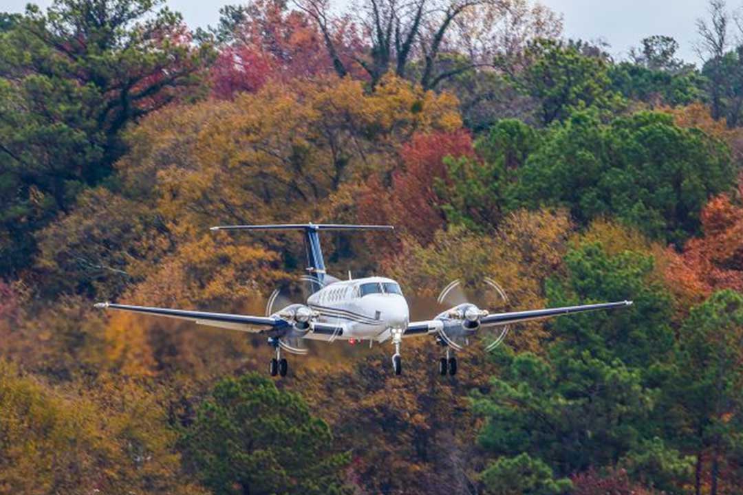 King Air 350 landing King Air 350 landing at airport