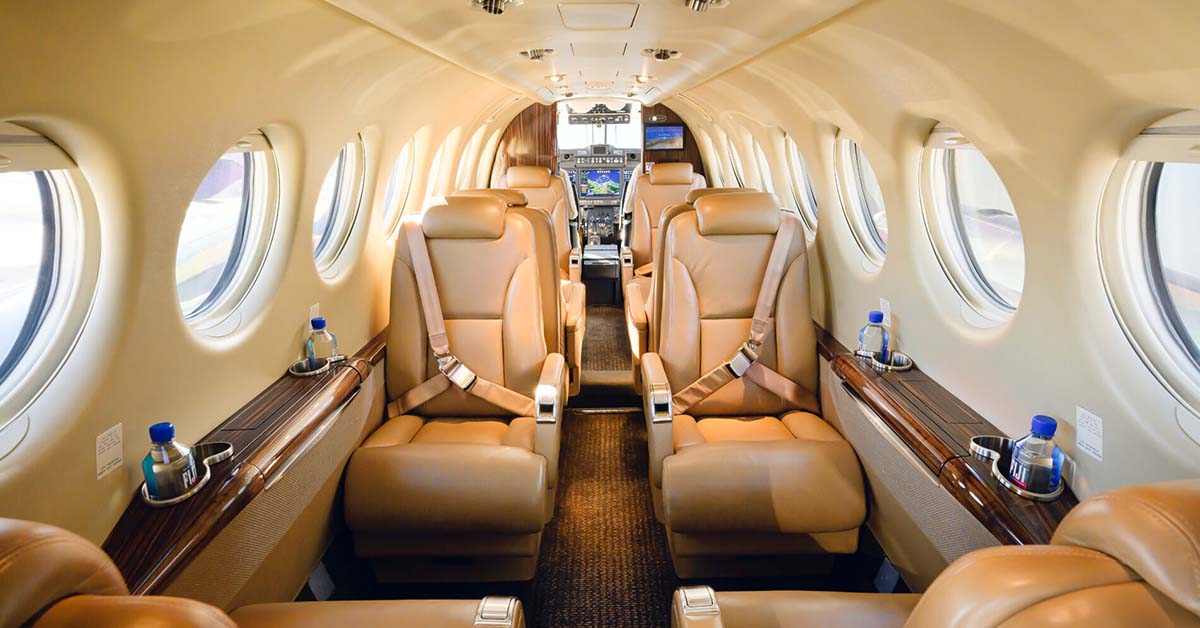 King Air 350 – Interior Image of the interior of Clipper Aviation's King Air 350